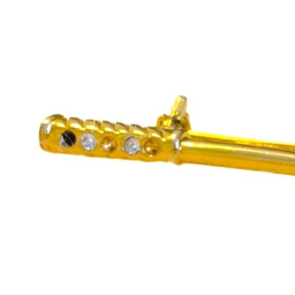 Embellished Gold Golf Club Brooch - Picture 2 of 4